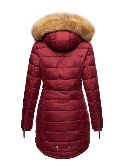 Navahoo Women’s Winter Jacket Papaya – Slim Fit, Warm & With Detachable Faux Fur Collar - Image 3