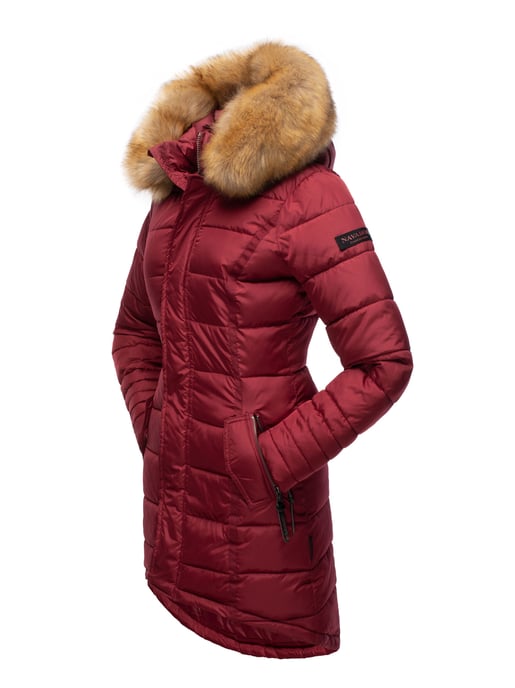 Navahoo Women’s Winter Jacket Papaya – Slim Fit, Warm & With Detachable Faux Fur Collar - Image 4
