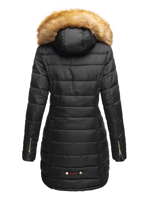 Navahoo Dames Winterjas Papaya – Getailleerd, Warm & Met Afneembare Bontkraag - Image 3