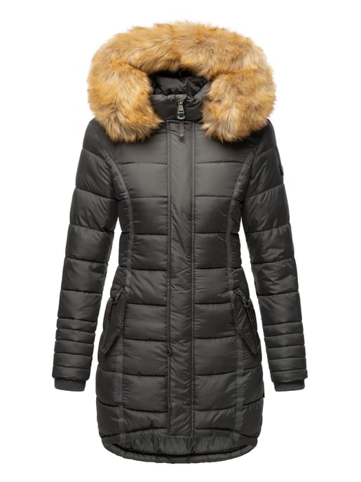 Navahoo Women’s Winter Jacket Papaya – Slim Fit, Warm & With Detachable Faux Fur Collar - Image 2