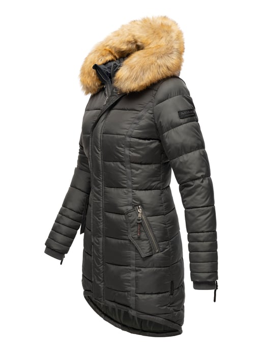 Navahoo Women’s Winter Jacket Papaya – Slim Fit, Warm & With Detachable Faux Fur Collar - Image 3