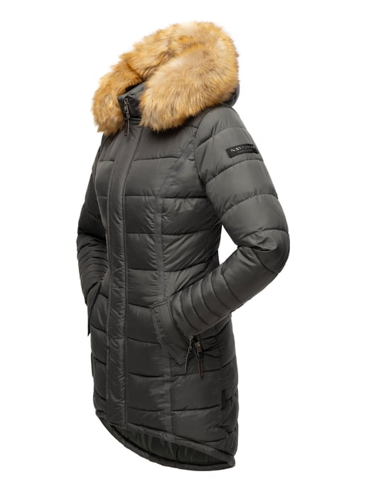 Navahoo Women’s Winter Jacket Papaya – Slim Fit, Warm & With Detachable Faux Fur Collar - Image 4