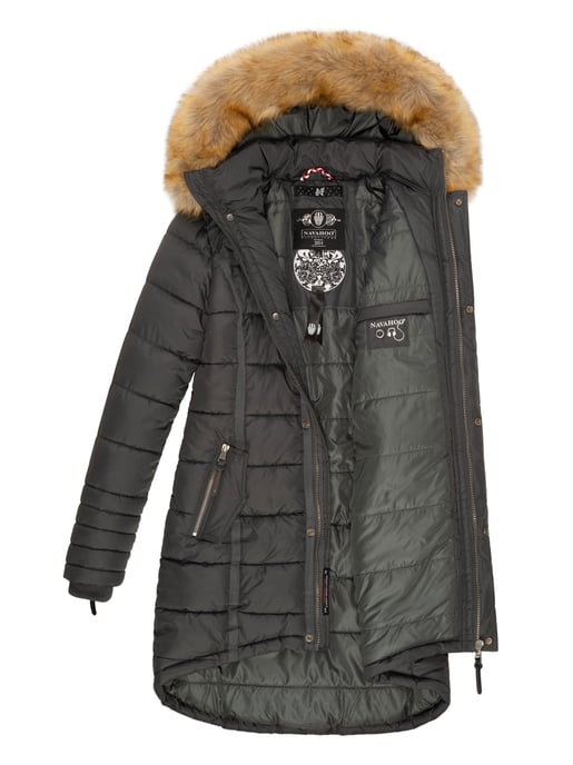 Navahoo Women’s Winter Jacket Papaya – Slim Fit, Warm & With Detachable Faux Fur Collar - Image 6
