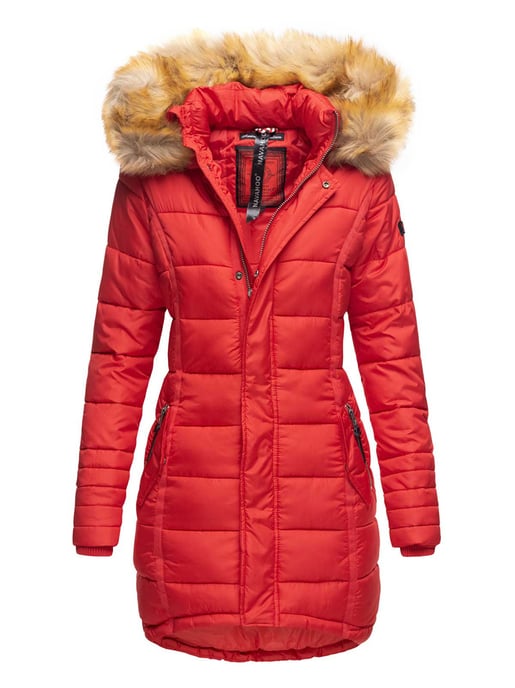 Navahoo Women’s Winter Jacket Papaya – Slim Fit, Warm & With Detachable Faux Fur Collar - Image 1