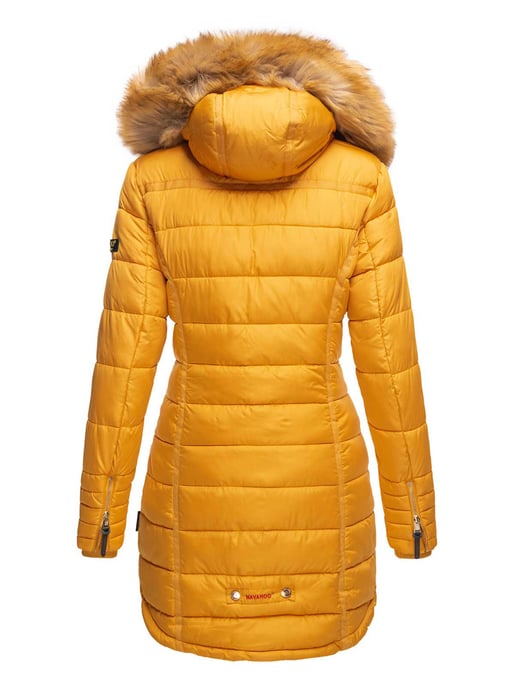 Navahoo Dames Winterjas Papaya – Getailleerd, Warm & Met Afneembare Bontkraag - Image 3
