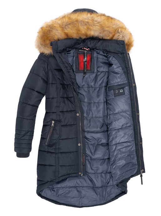 Navahoo Dames Winterjas Papaya – Getailleerd, Warm & Met Afneembare Bontkraag - Image 2