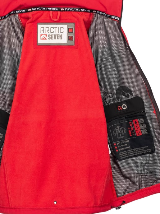 Arctic Seven Men's Softshell Jacket Red - Image 5