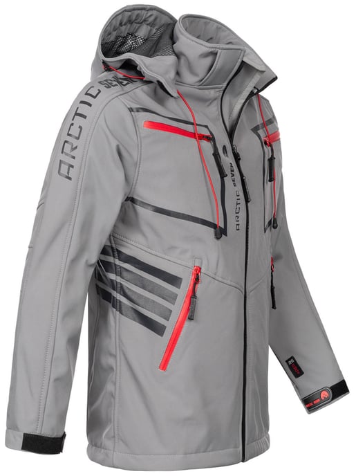 Arctic Seven Men's Softshell Jacket Light Grey - Image 3