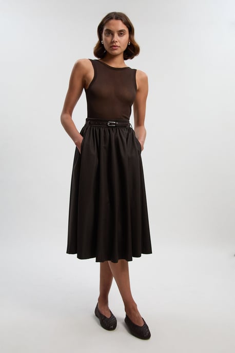 Tailored Marl Full Skirt - Image 2