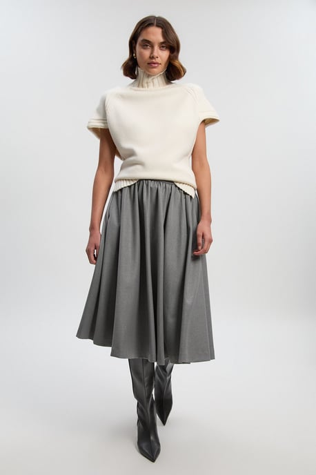 Tailored Marl Full Skirt - Image 1