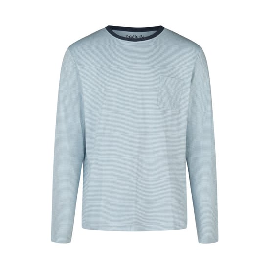Phil & Co Heren pyjama set interlock lichtblauw gestreept/donkerblauw - Image 2