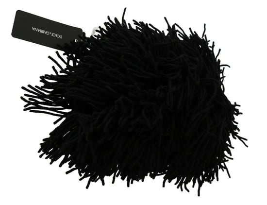 Zebramönstrad Stickad Mössa Creamsvart Fringes - Image 4