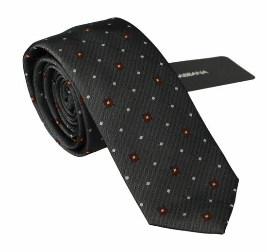 Dolce & Gabbana Gray Pattered Classic Mens Slim Men's Ntrigaar - Image 1