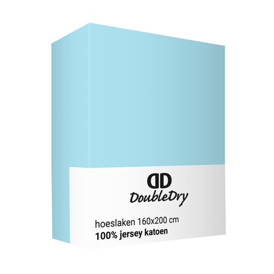 DoubleDry Jersey stretch hoeslaken 100% katoen tweepersoons 160x200 cm - - Image 3