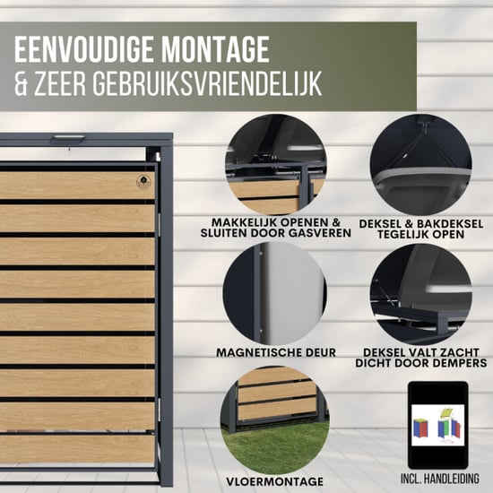 4gardenz ® kliko ombouw 3 kliko's containerombouw /houtlook - Image 2