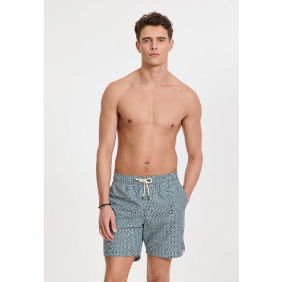 Shiwi Heren zwemshort mike 7" doolhof print groen/wit - Image 2