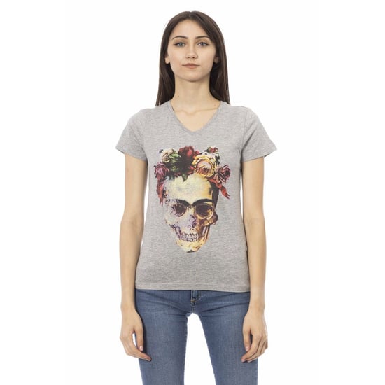 Frida Skull V-hals T-shirt Casual Stijl - Image 1