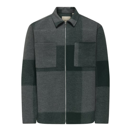 Only & Sons onswake checked zip overshirt 22034447 dark sea - Image 1