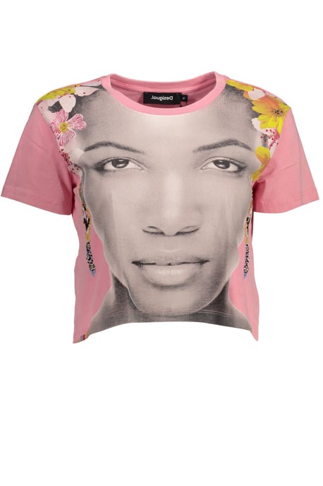 Ansiktstryck Croppat T-shirt Korta Ärmar Avslappnad Topp - Image 1