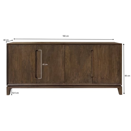 Livingfurn dressoir cortez 190x85x40 cm mangohout - Image 6