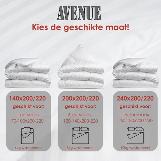 Avenue luxe en makkelijk dekbed zonder overtrek – hoesloos lits-jumeaux dekbed - Image 2