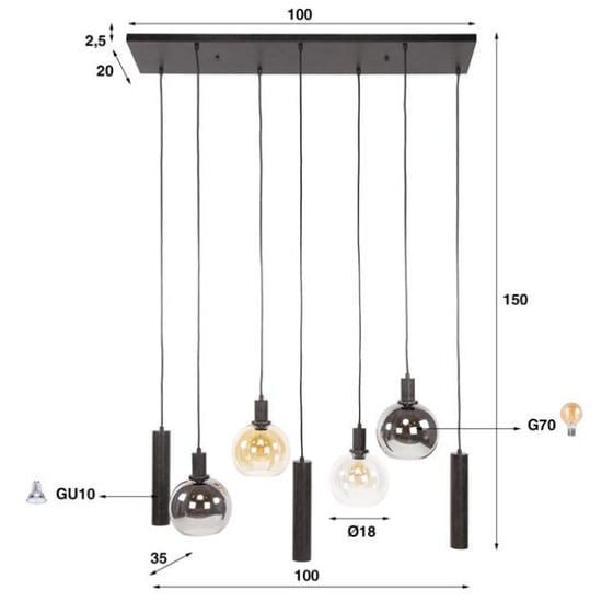Hoyz hanglamp sfera tricolore 4+3-lichts artic - Image 6