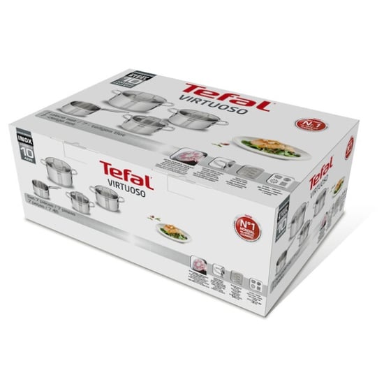 Tefal Virtuoso kookpannenset 5 delig rvs met glazen deksels - Image 4