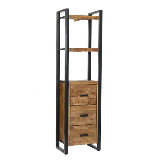 Livingfurn boekenkasten nairobi 3 laden 200cm mangohout - Image 1