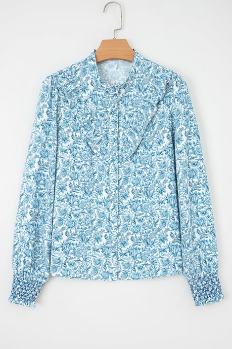 Blus med blomtryck och knappar - Image 6