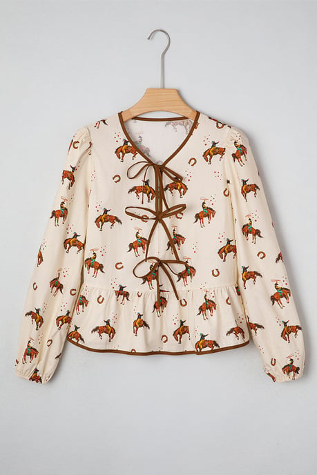 Cowboytryck Slips V-ringad Blus - Image 3