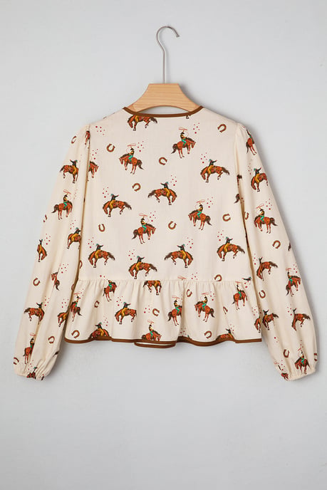 Cowboytryck Slips V-ringad Blus - Image 4