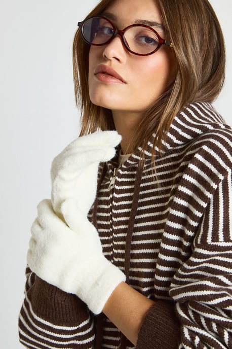 Fluffy Knitted Gloves - Image 1