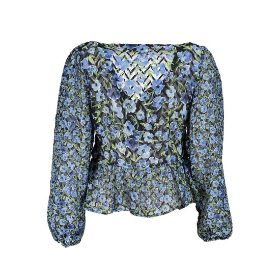 Blus med blommönster och smockad midja - Image 2