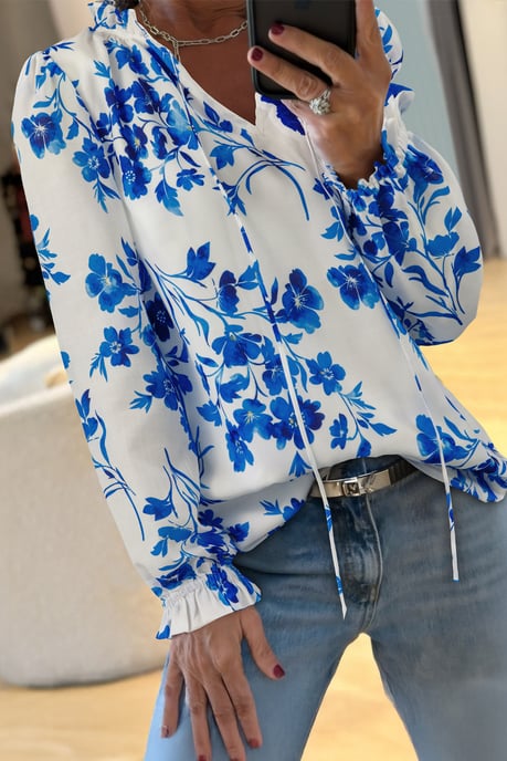 Floral Ruffle Long Sleeve Top - Image 1