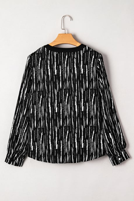 Striped Vneck Long Sleeve Blouse - Image 5