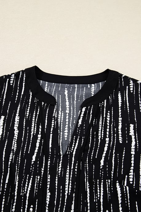 Striped Vneck Long Sleeve Blouse - Image 6