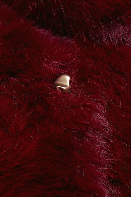 Ecru Fur Jacket With Scarf - Image 5