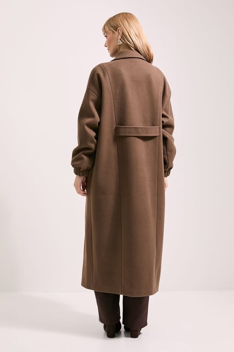 Oversized Drop Shoulder Double Breasted Coat - Image 3