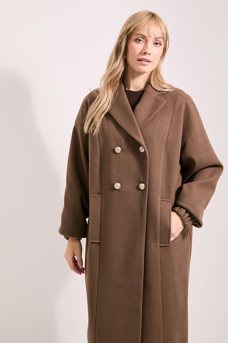Oversized Drop Shoulder Double Breasted Coat - Image 4