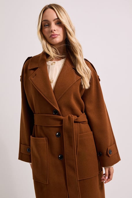 Petite Belted Longline Coat - Image 2