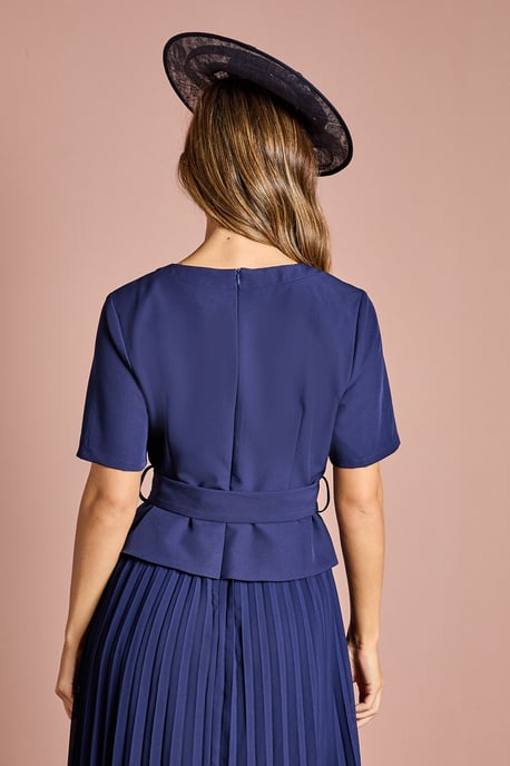 Short Sleeve Button Down Pleated Skirt Midi Dress - Image 3