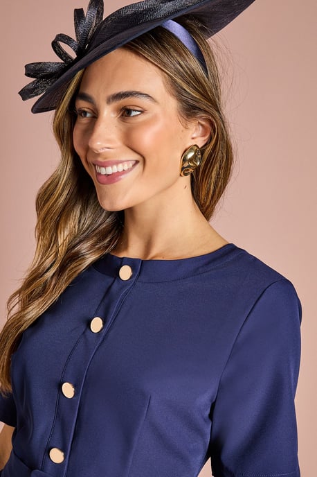Short Sleeve Button Down Pleated Skirt Midi Dress - Image 4