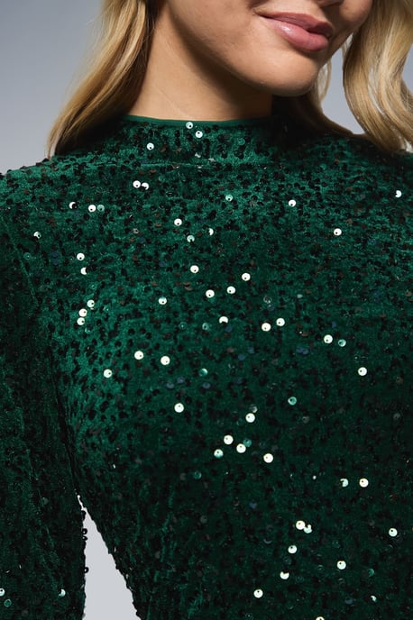 Velvet Sequin Mini Dress - Image 5