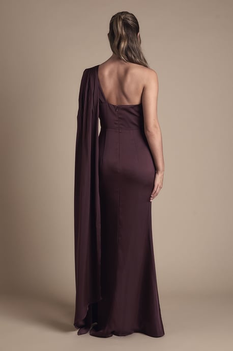 Coast Honoured Drape One Shoulder Satin Maxi Bridesmaid Dress - Image 4
