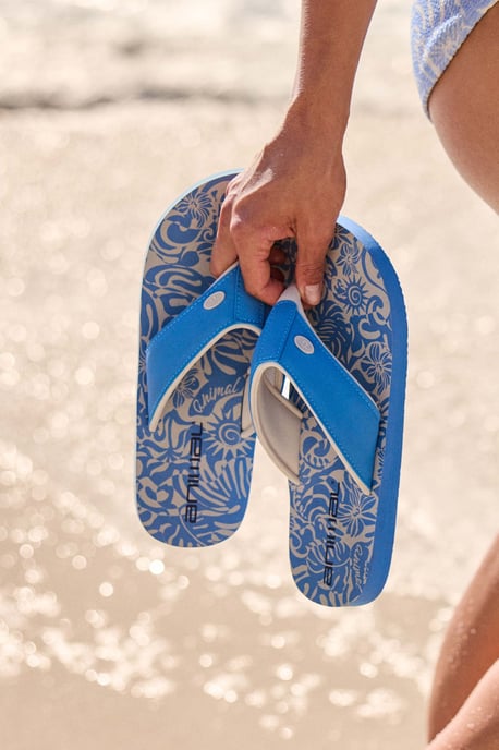 'Swish' Women's Flip Flops with Soft Padded Upper Straps Slip-on Beach Sandals Pale Blue - Image 1