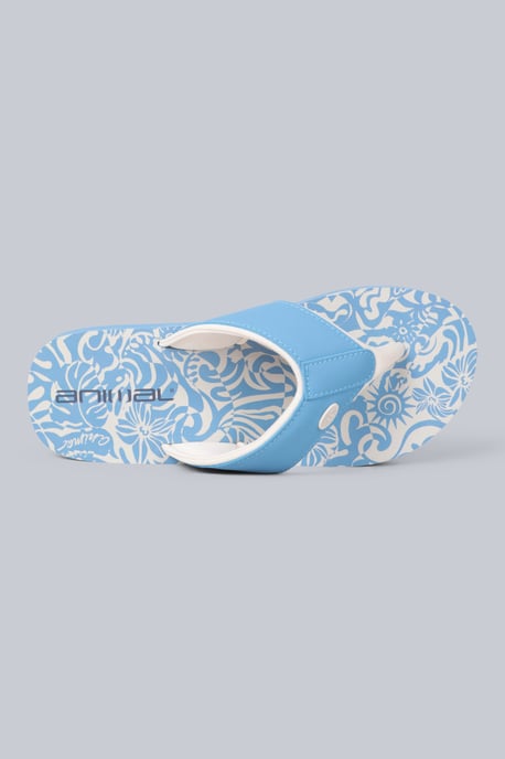 'Swish' Women's Flip Flops with Soft Padded Upper Straps Slip-on Beach Sandals Pale Blue - Image 3