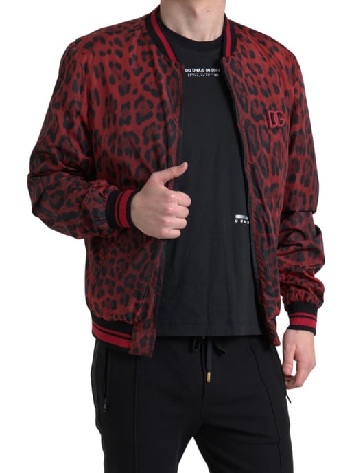 Rödsvart Leoprint Bomberjacka - Image 2