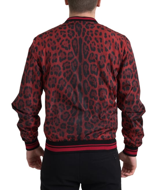 Rödsvart Leoprint Bomberjacka - Image 4