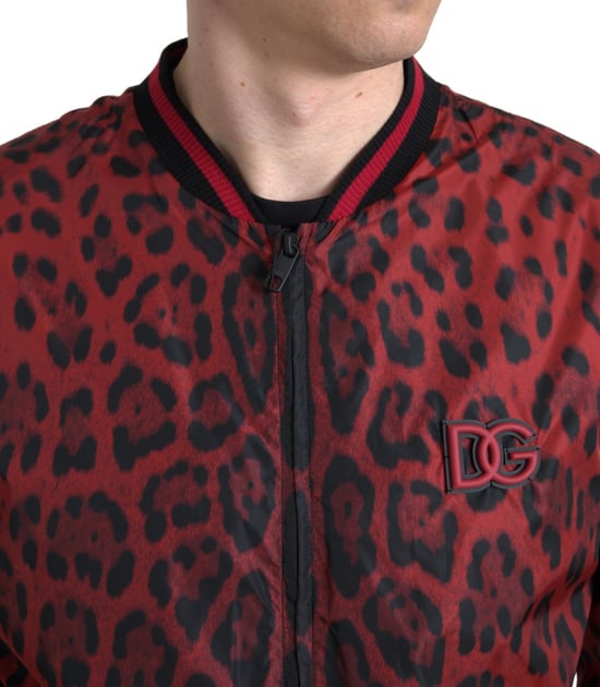 Rödsvart Leoprint Bomberjacka - Image 5