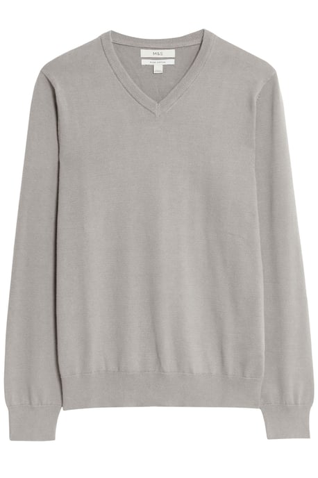 Mens Cotton V-neck Jumper - Image 1